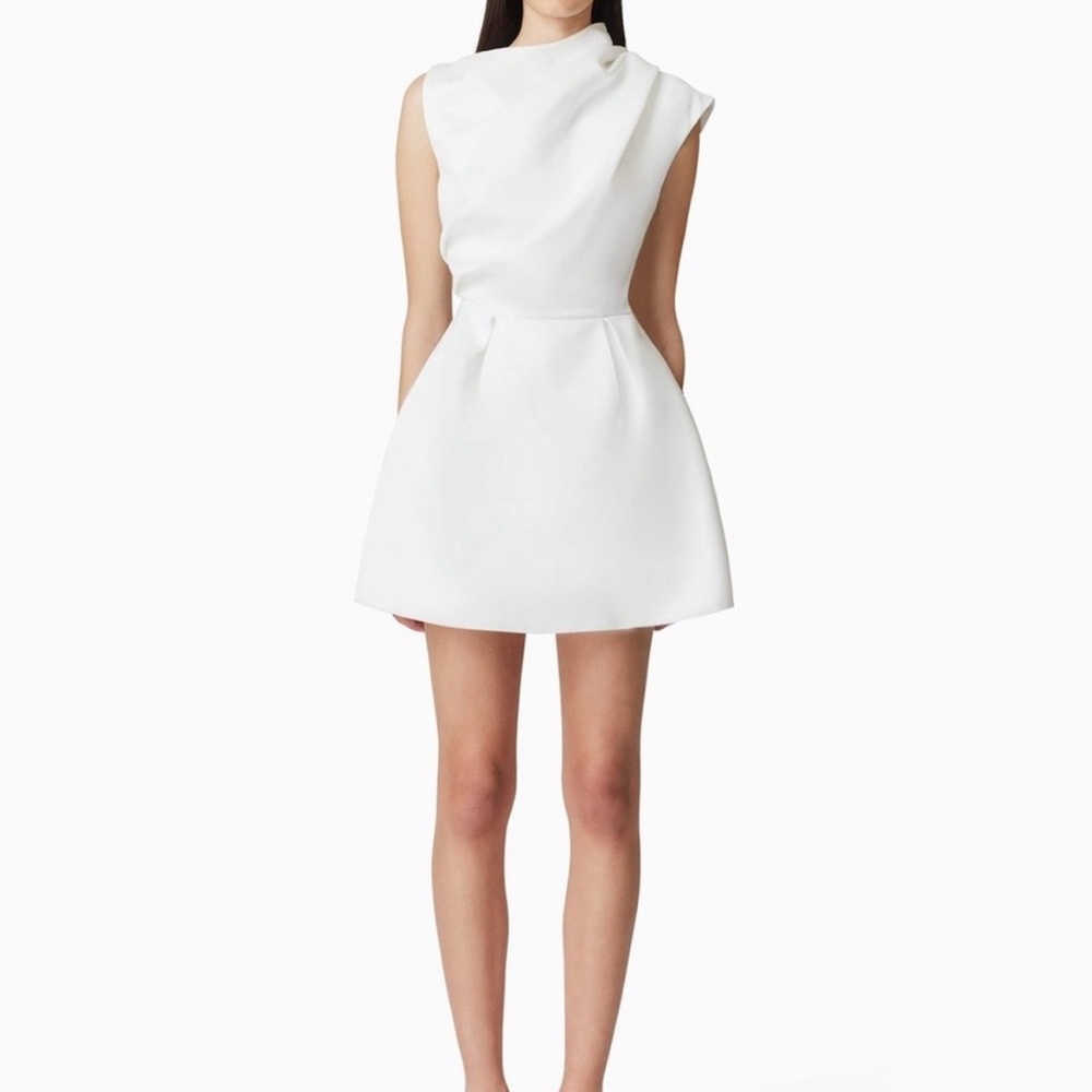 Elliatt White Sculpted A‑Line Mini Dress